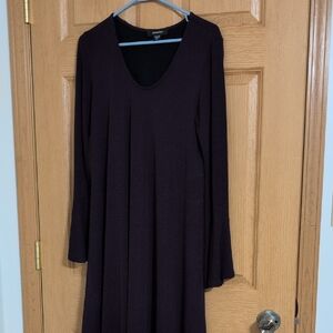 Karen Kane Dark Plum Long-Sleeve Swing Dress